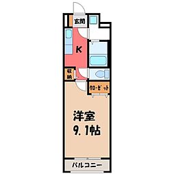 ルミライズ 1Kの間取図画像