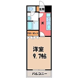 エスポアール1 1Kの間取図画像