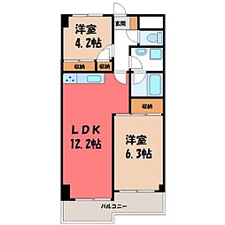 セントラルグリーンマンション 2LDKの間取図画像