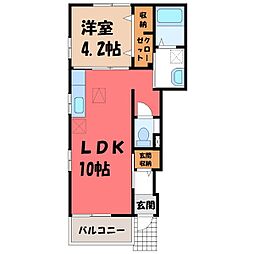カーサフォルテ2 1LDKの間取図画像
