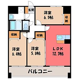 リバーサイド天神 3LDKの間取図画像