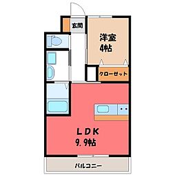 ヴェル・エール 1LDKの間取図画像