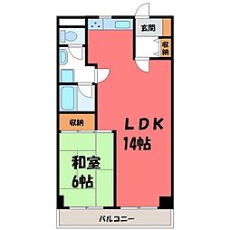 セントラルグリーンマンション 1LDKの間取図画像
