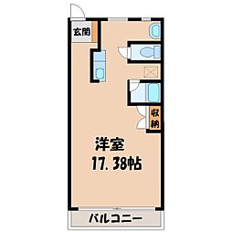 錦コート ワンルームの間取図画像