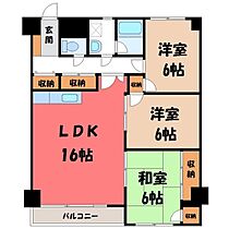 栃木県宇都宮市御幸ケ原町（賃貸マンション3LDK・4階・77.36㎡） その2