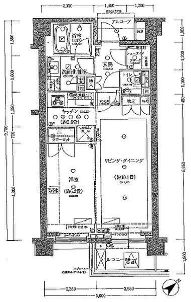 パークハウス千駄ヶ谷 ｜東京都渋谷区千駄ヶ谷1丁目(賃貸マンション1LDK・4階・45.90㎡)の写真 その2