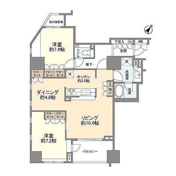 パークハウス本駒込 ｜東京都文京区本駒込6丁目(賃貸マンション2LDK・1階・75.47㎡)の写真 その2