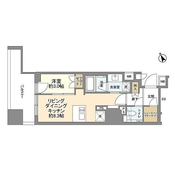 プラウド五反田 ｜東京都品川区西五反田2丁目(賃貸マンション1LDK・6階・33.36㎡)の写真 その2