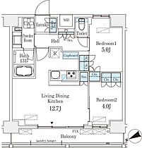 ベルファース八丁堀West  ｜ 東京都中央区八丁堀3丁目（賃貸マンション2LDK・12階・50.41㎡） その2