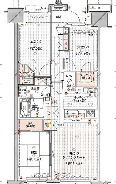 スターコート豊洲 ｜東京都江東区豊洲4丁目(賃貸マンション2LDK・9階・75.79㎡)の写真 その2