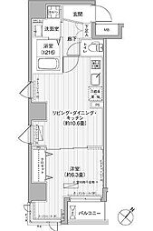 エムズサニーパレス月島 6階1LDKの間取り