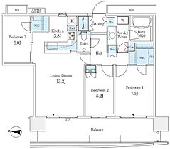 アーバンドックパークシティ豊洲  ｜ 東京都江東区豊洲2丁目（賃貸マンション3LDK・23階・80.38㎡） その2