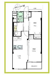 小田急小田原線 代々木八幡駅 徒歩7分 2LDKの間取り