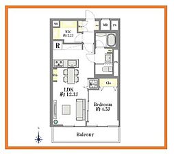 ドミール千駄木 1LDKの間取図画像