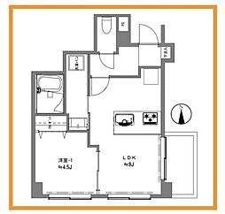 麻布プレイス 1LDKの間取図画像