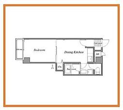 トーカンマンション日暮里 1DKの間取図画像