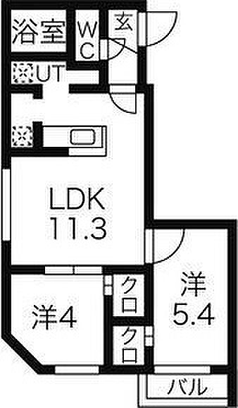 Leggero 202｜北海道札幌市中央区宮の森三条5丁目(賃貸マンション2LDK・2階・44.06㎡)の写真 その3