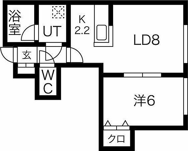 monreveV 107｜北海道札幌市豊平区中の島二条8丁目(賃貸アパート1LDK・2階・32.68㎡)の写真 その2