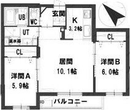 グランメールアサヒIII 102｜北海道札幌市白石区平和通1丁目南(賃貸マンション2LDK・1階・57.78㎡)の写真 その3