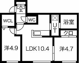 nico(ニコ) 101 ｜ 北海道札幌市西区発寒五条8丁目13-28（賃貸マンション2LDK・1階・43.01㎡） その2