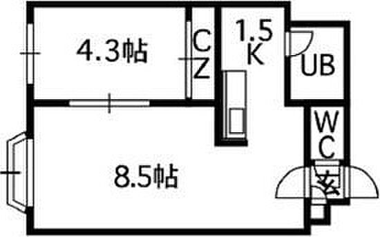 Casablanca 210｜北海道札幌市中央区南七条西9丁目(賃貸マンション1LDK・2階・33.00㎡)の写真 その2