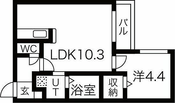 ハルエクセレント 303｜北海道札幌市中央区南四条西15丁目(賃貸マンション1LDK・3階・34.30㎡)の写真 その2