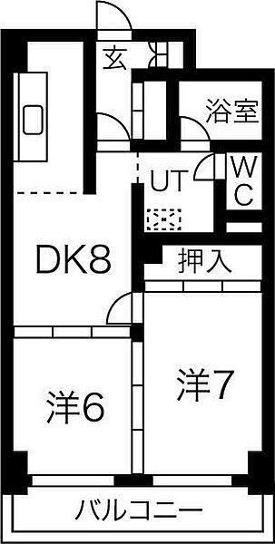 山晃 heights 708｜北海道札幌市中央区南一条西19丁目(賃貸マンション2DK・7階・48.00㎡)の写真 その2