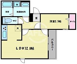 LA MAISON VERTE 西田辺  ｜ 大阪府大阪市阿倍野区阪南町5丁目（賃貸アパート1LDK・3階・40.79㎡） その2