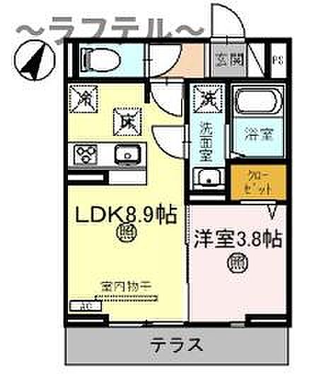 埼玉県所沢市けやき台1丁目(賃貸アパート1LDK・3階・32.18㎡)の写真 その2