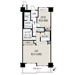 エルシティ草津参番館 1SLDKの間取図画像