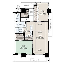 おおみ路　中楽坊 2LDKの間取り