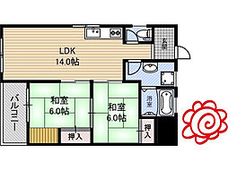フェリーチェコート 2LDKの間取図画像