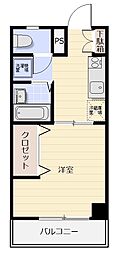 バロン21 1Kの間取図画像