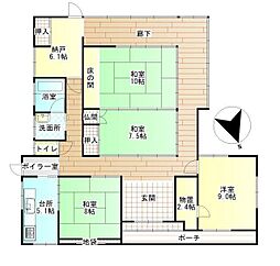 加賀市大聖寺耳聞山町77番地　一戸建て 1階4Kの間取り