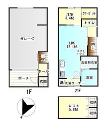 山代ベースI 2LDKの間取図画像