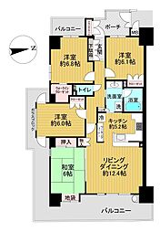 シャリエ西大寺 4LDKの間取図画像
