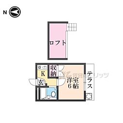 大和高田第19マンション 1階1Kの間取り