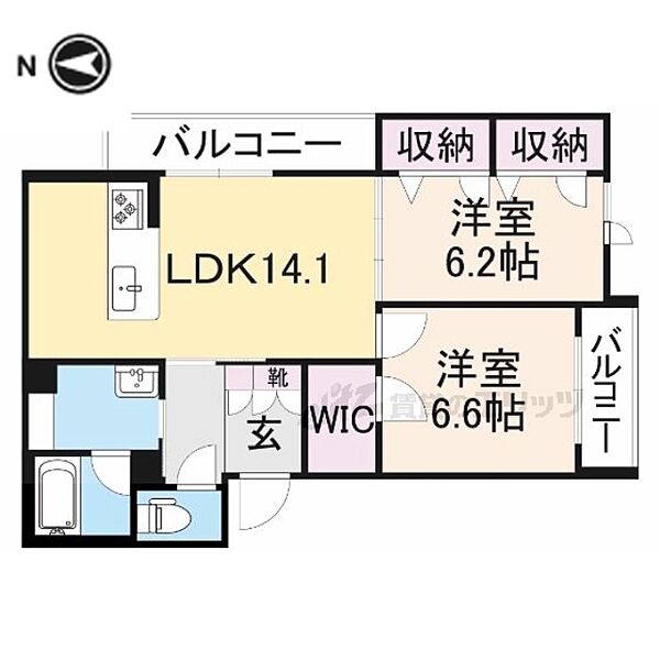 ヴィアソーレ　ベレオ 202｜奈良県大和郡山市筒井町(賃貸マンション2LDK・2階・66.28㎡)の写真 その2