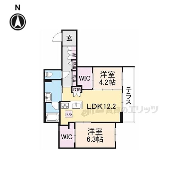 奈良県大和高田市北片塩町(賃貸マンション2LDK・1階・60.54㎡)の写真 その2