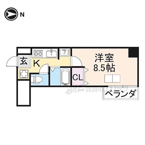 フクダ不動産新大宮マンション 307｜奈良県奈良市大宮町4丁目(賃貸マンション1K・3階・25.65㎡)の写真 その2