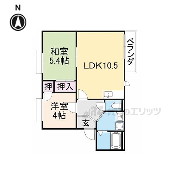 奈良県天理市勾田町(賃貸アパート2LDK・1階・46.00㎡)の写真 その2