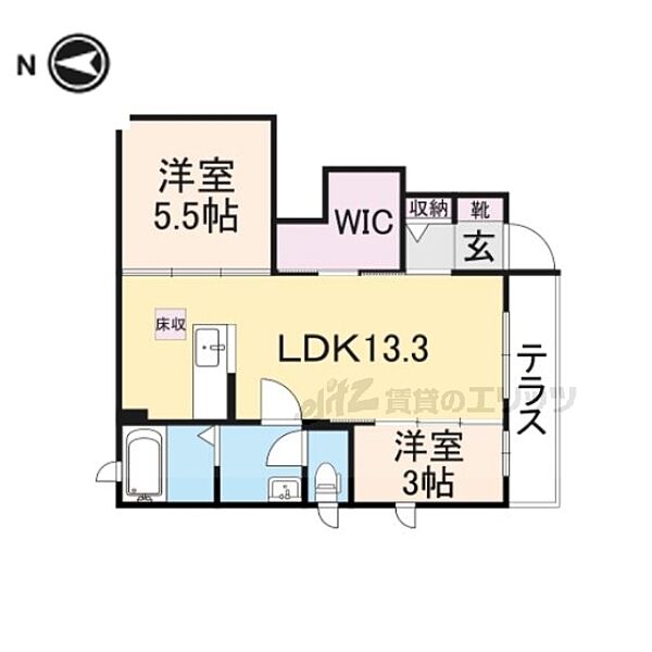 グラヴィスII 101｜奈良県橿原市縄手町(賃貸アパート2LDK・1階・50.38㎡)の写真 その2