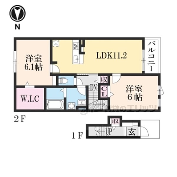 奈良県天理市富堂町(賃貸アパート2LDK・2階・59.09㎡)の写真 その2