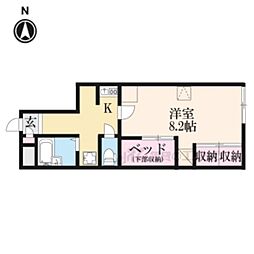 レオパレスサイトウ 1階1Kの間取り