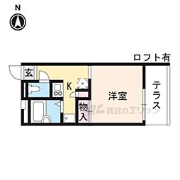 レオパレスハートピア15 1階1Kの間取り