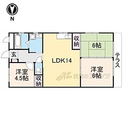 第二コーポ松川 1階3LDKの間取り