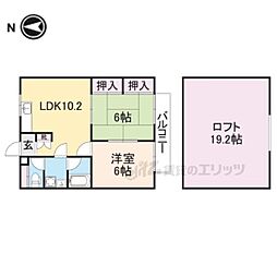 ハイツエミカ3棟 2LDKの間取図画像