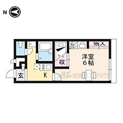 近鉄奈良線 近鉄奈良駅 バス17分 春日苑住宅下車 徒歩6分の賃貸アパート 1階1Kの間取り