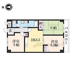 アルファプレイス 3階3DKの間取り