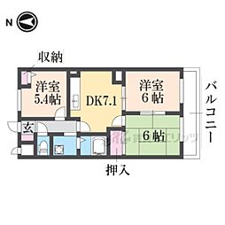 グランシャリオ桜井 2階3DKの間取り